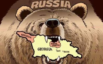 Русский медведь пожирает Грузию